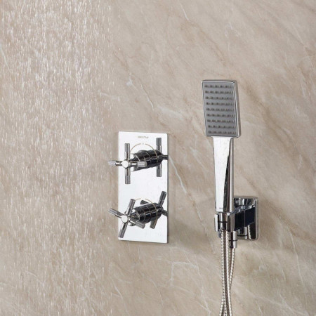 CRUZAR SHWR PK2 Bristan Cruzar Chrome Concealed Shower with Fixed Head and Handset Valve and Wall Outlet Handset