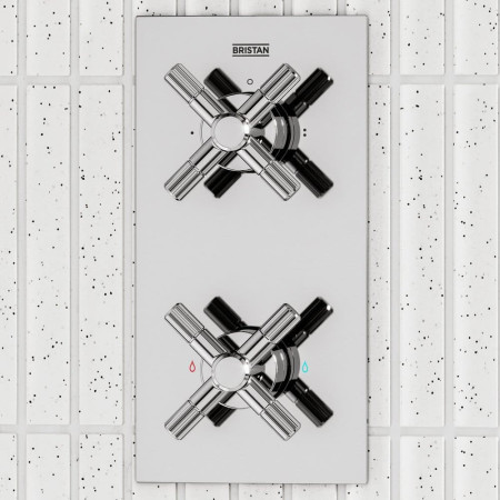 CRUCSHWRPK Bristan Cruzar Chrome Concealed Shower with Fixed Head and Riser Kit Shower Valve