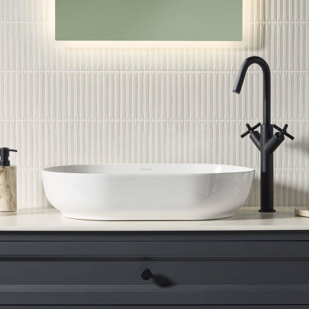 CRU TBAS BLK Bristan Cruzar Tall Basin Mixer in Black Lifestyle