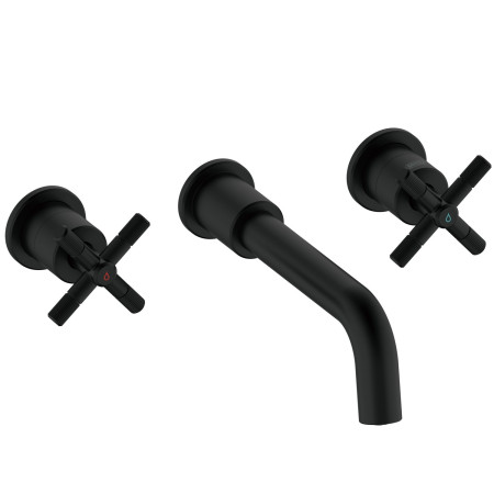 Bristan Cruzar Wall Mounted 3TH Basin Mixer in Black