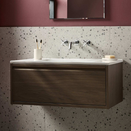 CRU 3TH WMBAS C Bristan Cruzar Wall Mounted 3TH Basin Mixer in Chrome with a Vanity Unit