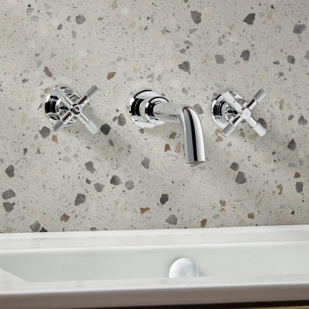 CRU 3TH WMBAS C Bristan Cruzar Wall Mounted 3TH Basin Mixer in Chrome Lifestyle