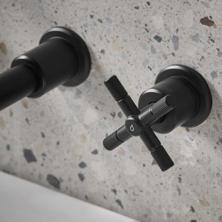 Bristan Cruzar Wall Mounted 3TH Bath Filler in Black