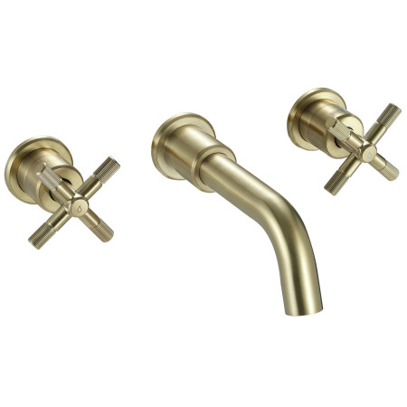 Bristan Cruzar Wall Mounted 3TH Bath Filler in Brushed Brass