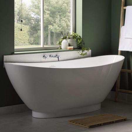 CRU 3TH WMBF C Bristan Cruzar Wall Mounted 3TH Bath Filler in Chrome with a Freestanding Bath