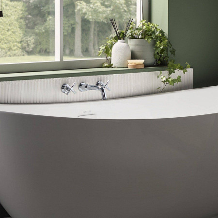 CRU 3TH WMBF C Bristan Cruzar Wall Mounted 3TH Bath Filler in Chrome Bathroom Setting