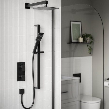 DELGADO BLK SHWR PK Bristan Delgado Concealed Shower Pack in Black Lifestyle