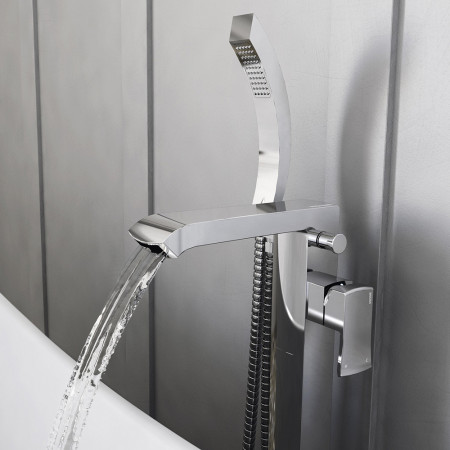 DSC FSBSM C Bristan Descent Floor Standing Bath Shower Mixer Chrome Lifestyle