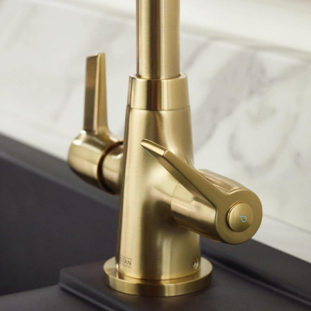 EC SNK EF BB Bristan Echo Brushed Brass Easy Fit Mono Sink Mixer Cold Lever Handle Detailing