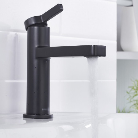 ELEBASBLK Bristan Elevar Black Basin Mixer with Clicker Waste Lifestyle