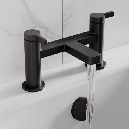 ELEBFBLK Bristan Elevar Black Bath Filler Bathroom Setting