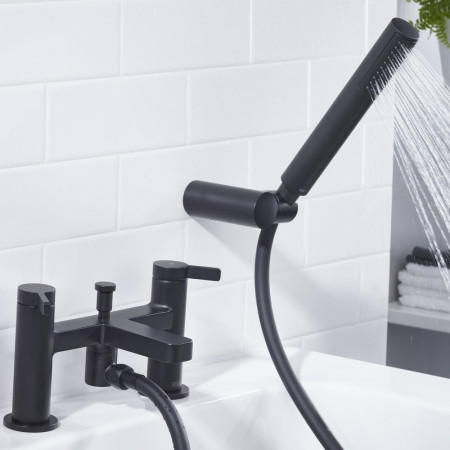 ELEBSMBLK Bristan Elevar Black Bath Shower Mixer Bathroom Setting