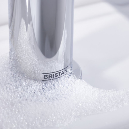 ELEBASC Bristan Elevar Chrome Basin Mixer with Clicker Waste Base Close Up