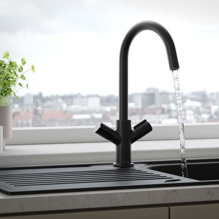 FRNEFSNKBLK Bristan Fern Easyfit Kitchen Sink Mixer in Black Lifestyle
