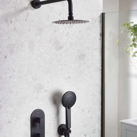 FRAMMENTOBLKSHWRPK2 Bristan Frammento Concealed Dual Control Shower Pack in Black Lifestyle