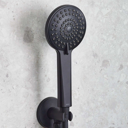 FRAMMENTOBLKSHWRPK2 Bristan Frammento Concealed Dual Control Shower Pack in Black Handset Close Up