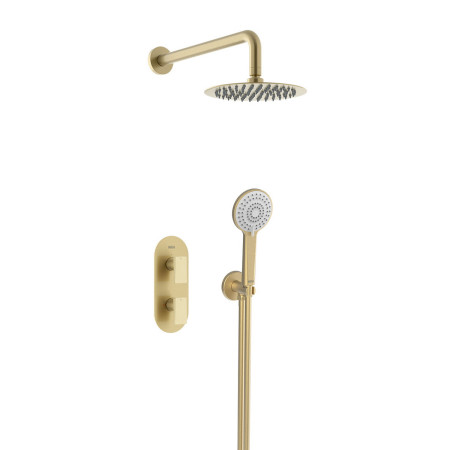 Bristan Frammento Concealed Dual Control Shower Pack in Brushed Brass