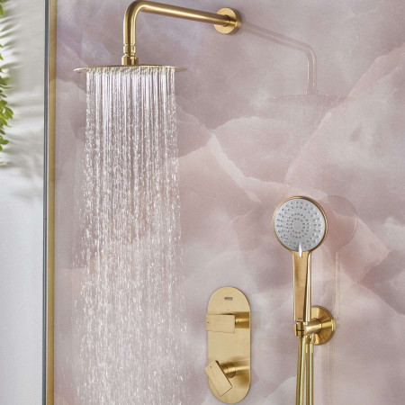 FRAMMENTOBBSHWRPK2 Bristan Frammento Concealed Dual Control Shower Pack in Brushed Brass Lifestyle