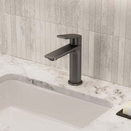 FRM ES BAS GM Bristan Frammento Eco Start Basin Mixer with Waste in Gunmetal Lifestyle