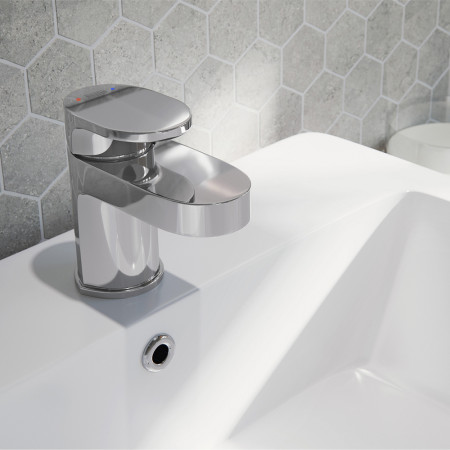 FRZ BAS C Bristan Frenzy Basin Mixer With Clicker Waste Close Up