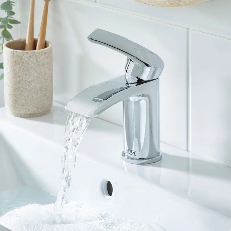 GLD2 ES BAS C Bristan Gild Eco Start Basin Mixer with Clicker Waste in Chrome Lifestyle