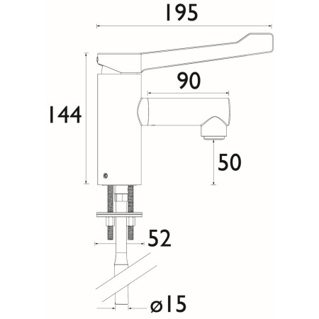 SOLO-NM LL Bristan Healthcare Tap With Long Lever Handle (2)