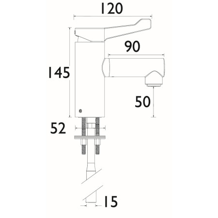 SOLO-NM SL Bristan Healthcare Tap with Short Lever Handle (2)