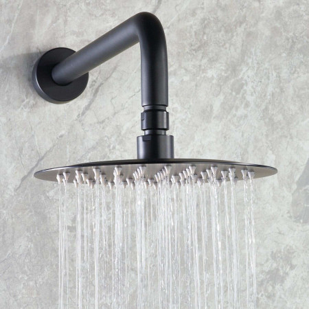 HOURGLASSBLKSHWRPK2 Bristan Hourglass Concealed Black Dual Control Shower Pack Drench Head Close Up
