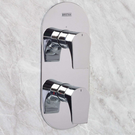 HOURGLASSSHWRPK4 Bristan Hourglass Concealed Chrome Dual Control Shower Pack Shower Valve Close Up