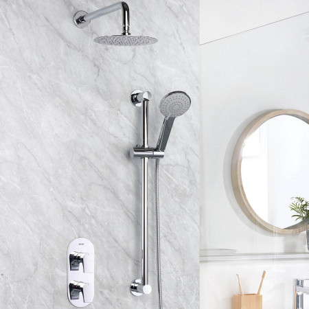 HOURGLASSSHWRPK4 Bristan Hourglass Concealed Chrome Dual Control Shower Pack Lifestyle