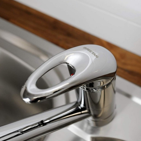 J SFSNK EF C Bristan Java Single Flow Monobloc Sink Mixer in Chrome Lever Handle