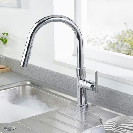JU PULLSNK C Bristan Jule Extended Pull Down Kitchen Sink Mixer Kitchen Setting