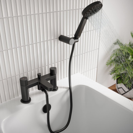 LISBSMBLK Bristan Liso Black Bath Shower Mixer Switched On