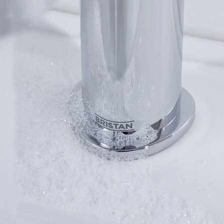 LISBASC Bristan Liso Chrome Basin Mixer with Clicker Waste Base Close Up