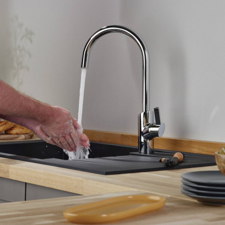 MPL EFSNK C Bristan Maple Easy Fit Single Lever Chrome Mono Sink Mixer Kitchen Setting