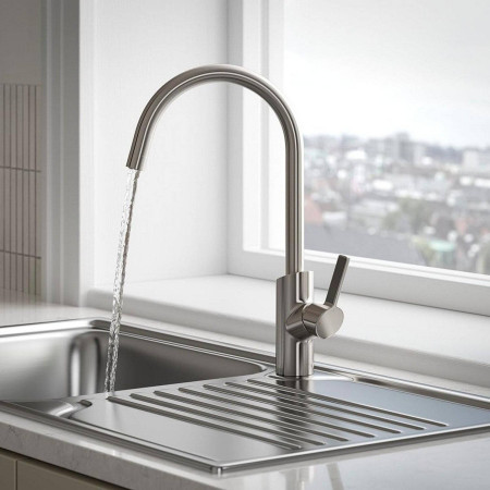 MPL EFSNK SS Bristan Maple Easy Fit Single Lever Stainless Steel Mono Sink Mixer Kitchen Setting