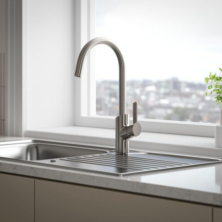 MPL EFSNK SS Bristan Maple Easy Fit Single Lever Stainless Steel Mono Sink Mixer Lifestyle