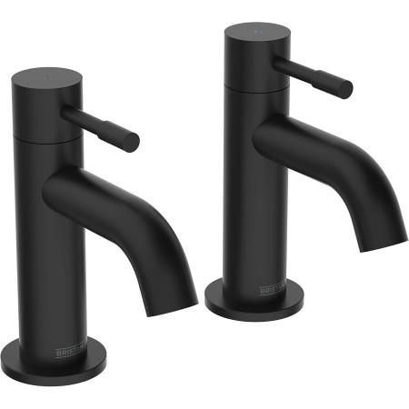 Bristan Mila 3 4 Bath Pillar Taps Pair Black