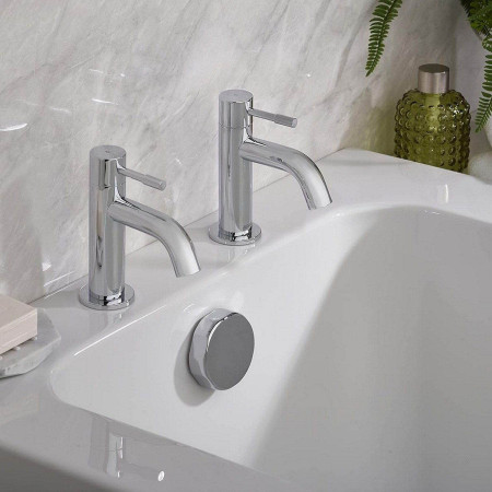 MI 3/4 C Bristan Mila 3 4 Bath Pillar Taps Pair Chrome Lifestyle