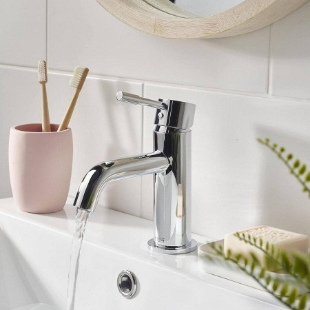MI BAS C Bristan Mila Basin Mixer Tap with Clicker Waste Chrome Bathroom Setting