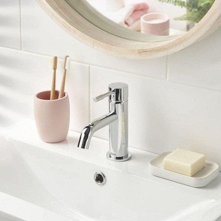 MI BAS C Bristan Mila Basin Mixer Tap with Clicker Waste Chrome Lifestyle