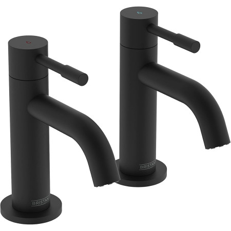 Bristan Mila Basin Pillar Taps Pair Black
