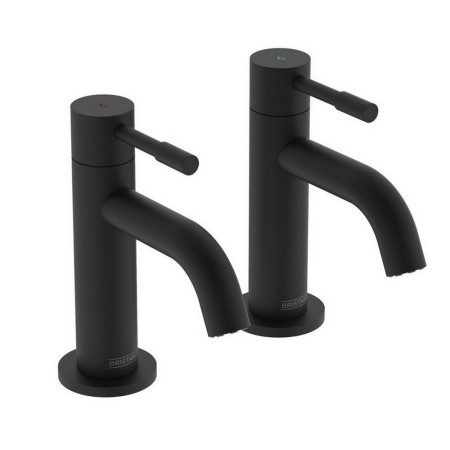 Bristan Mila Basin Pillar Taps Pair Black