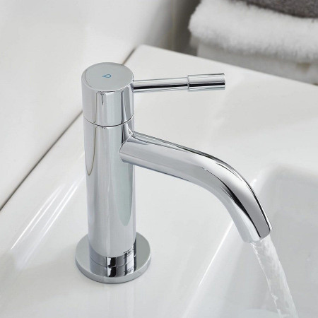 MI 1/2 C Bristan Mila Basin Pillar Taps Pair Chrome Cold Water Lever