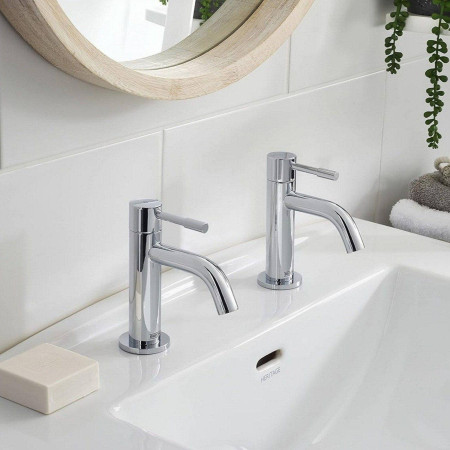 MI 1/2 C Bristan Mila Basin Pillar Taps Pair Chrome Lifestyle