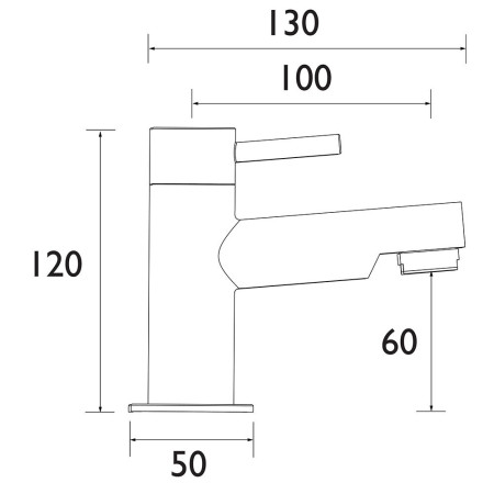 MIO 3/4 C Bristan Mios Bath Taps Line Drawing