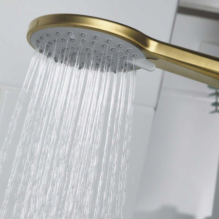 MOL BSM BB Bristan Molida Bath Shower Mixer in Brushed Brass Multi Function Handset Spray Pattern Two