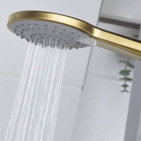 MOL BSM BB Bristan Molida Bath Shower Mixer in Brushed Brass Multi Function Handset Spray Pattern One