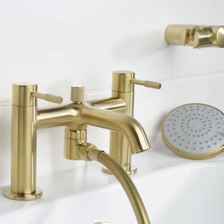 MOL BSM BB Bristan Molida Bath Shower Mixer in Brushed Brass Bathroom Setting