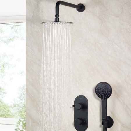 MOLIDA BLK SHWR PK2 Bristan Molida Black Concealed Thermostatic Dual Control Two Outlet Shower Pack Bathroom Setting